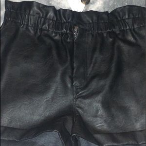 Faux leather shorts
